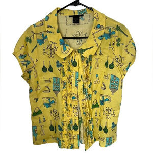 Anne Carson Linen Novelty Blouse XL